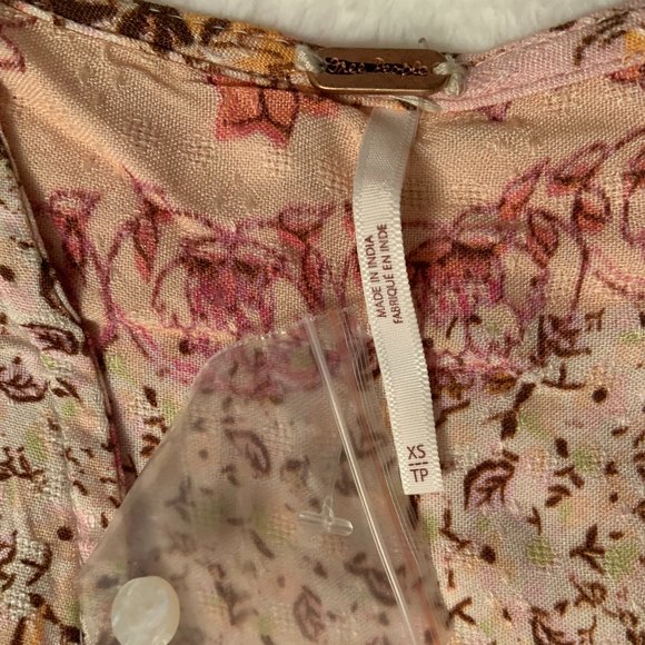 Free People Size XS Marais Printed Midi Asymmetrical Button Up Dress Size XS - Picture 14 of 14